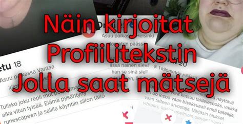 Tinder profiiliteksti